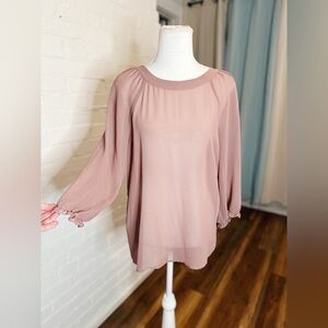 Petticoat Alley Dusty Rose Back Cut Out Blouse